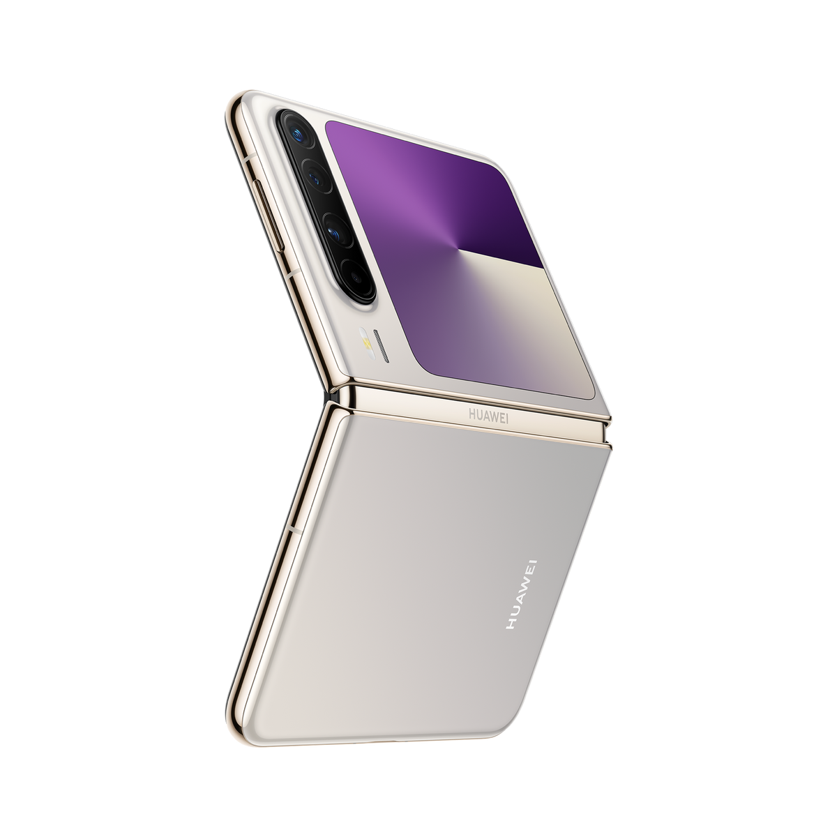Manufacturer model illustration · Huawei Pura X Collector Edition · Moon Shadow Grey · Half-folded left angle