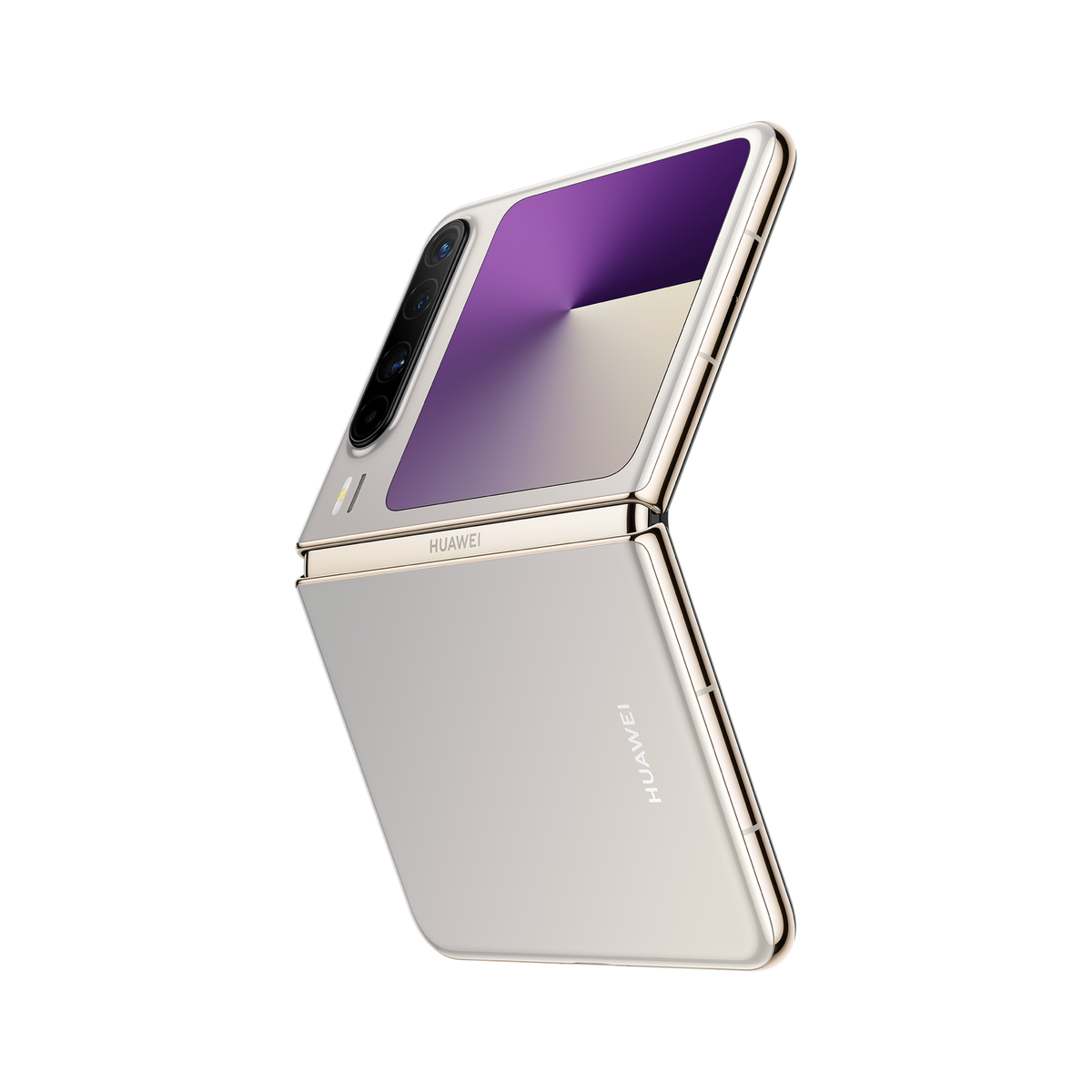 Manufacturer model illustration · Huawei Pura X Collector Edition · Moon Shadow Grey · Half-folded right angle