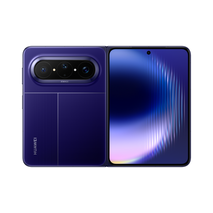 Manufacturer model illustration · Huawei Pura X Max · Blue · Unfolded rear and cover display