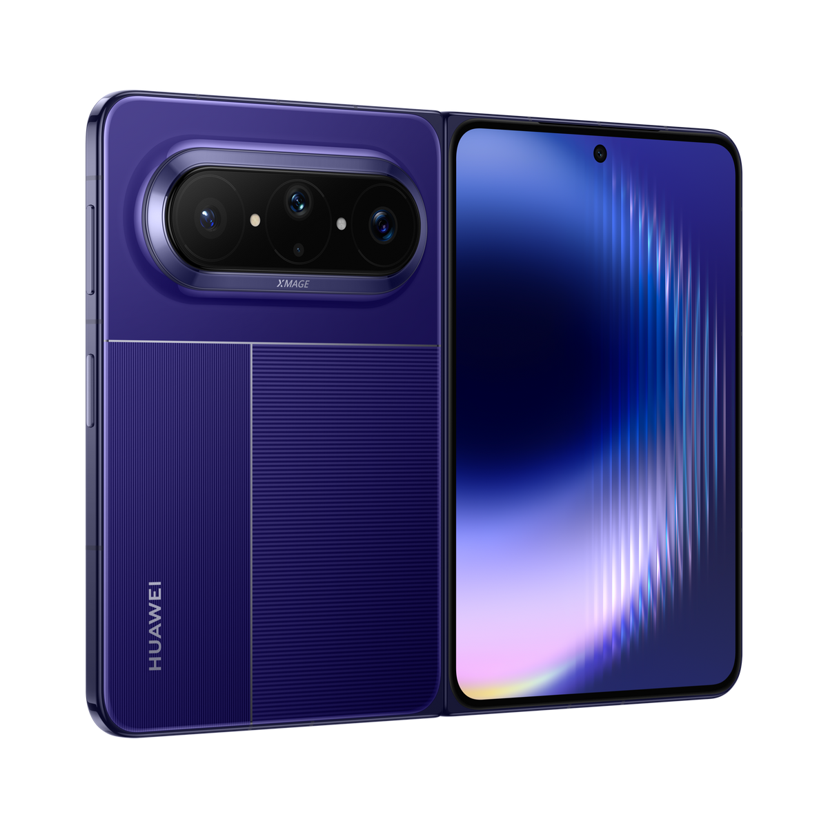 Manufacturer model illustration · Huawei Pura X Max · Blue · Alternate unfolded rear angle