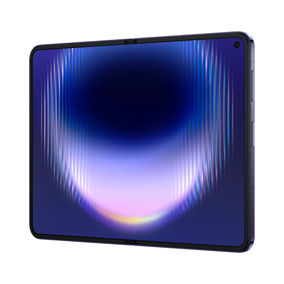 Manufacturer model illustration · Huawei Pura X Max · Blue · Angled inner display