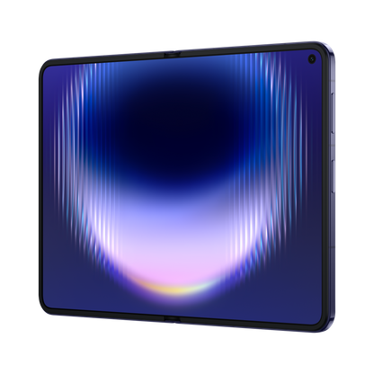 Manufacturer model illustration · Huawei Pura X Max · Blue · Angled inner display